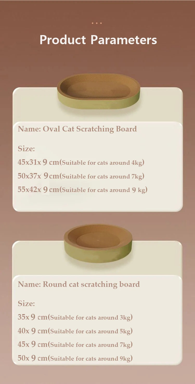 Cat Scrapers Toys for cats Round Oval Cat Scratcher Cat Bed Cat Scratching post Thickening Durable Corn Glue Decal Cardboard