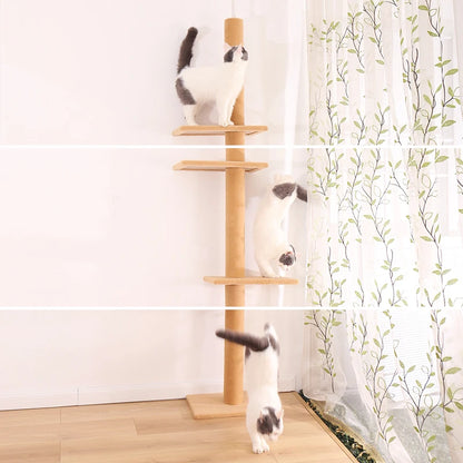 Luxury Pet Cat Tree House Condo Furniture Multi-Layer Cat Tower with Ladder Natural Sisal Scratching Post Climbing Jumping Toy