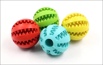 Dog Food Treat Feeder Funny Pet Interactive Rubber Ball Dogs Chew Toy Tooth Cleaning Ball Puppy Training Bite Resistant Toy Ball