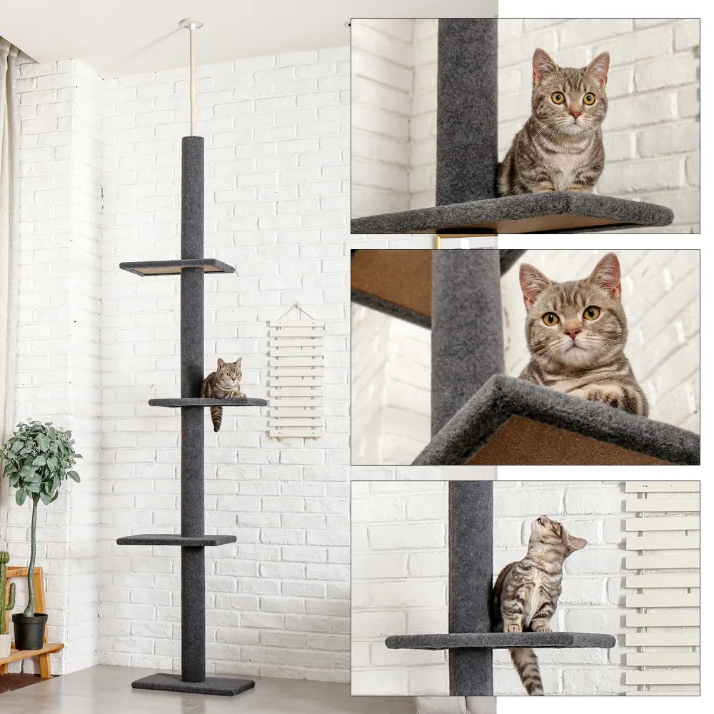 Luxury Pet Cat Tree House Condo Furniture Multi-Layer Cat Tower with Ladder Natural Sisal Scratching Post Climbing Jumping Toy