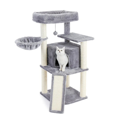 Luxury Pet Cat Tree House Condo Furniture Multi-Layer Cat Tower with Ladder Natural Sisal Scratching Post Climbing Jumping Toy