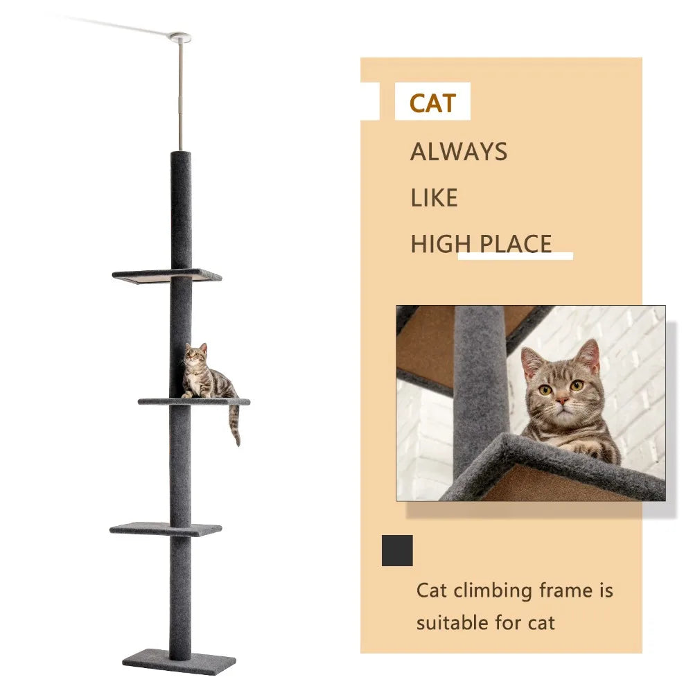 Luxury Pet Cat Tree House Condo Furniture Multi-Layer Cat Tower with Ladder Natural Sisal Scratching Post Climbing Jumping Toy