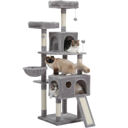 Luxury Pet Cat Tree House Condo Furniture Multi-Layer Cat Tower with Ladder Natural Sisal Scratching Post Climbing Jumping Toy