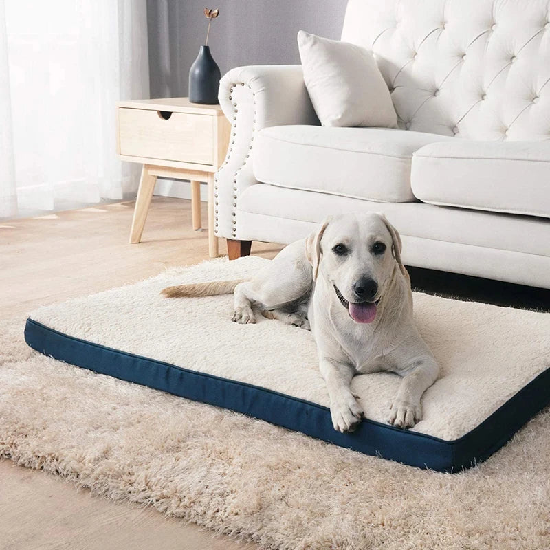 Big Pet Bed Plush Memory Foam Dog Bed for Large Dog Removable Washable Dog Mattress Pet Mat Nonslip Egg Kennel Pad Cat Sofa