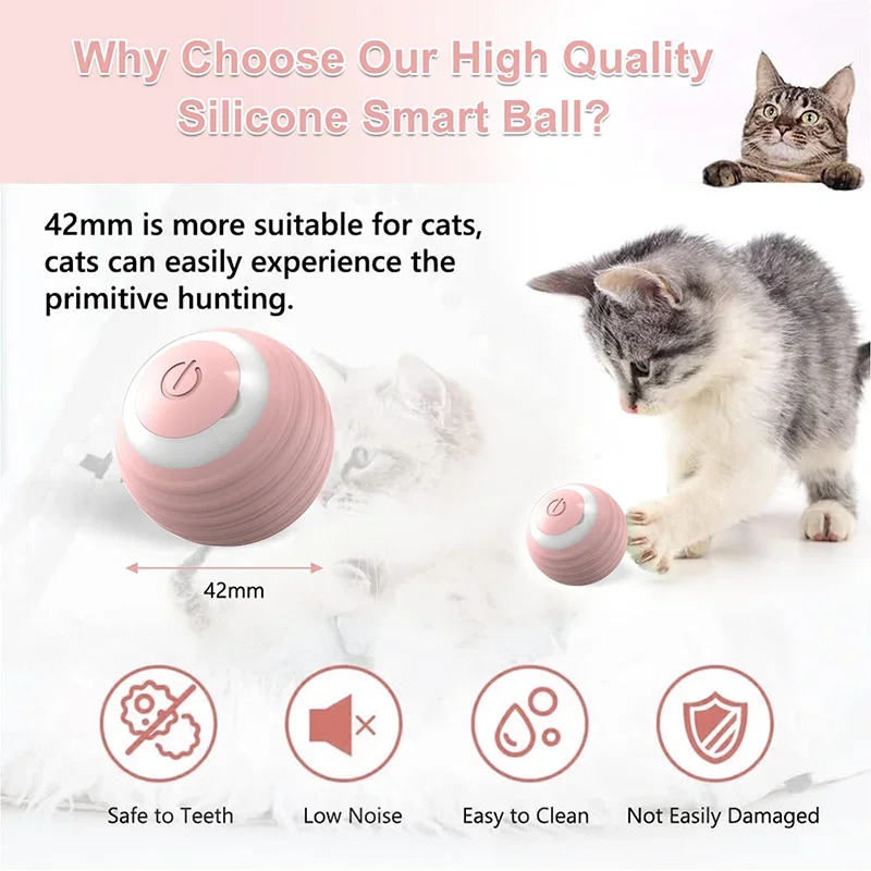 1Pcs Cat Teaser Ball Pet Toy Ball Gravity Rolling Ball Cat Self Indulgence Ball Bite Resistant And Stress Relieving