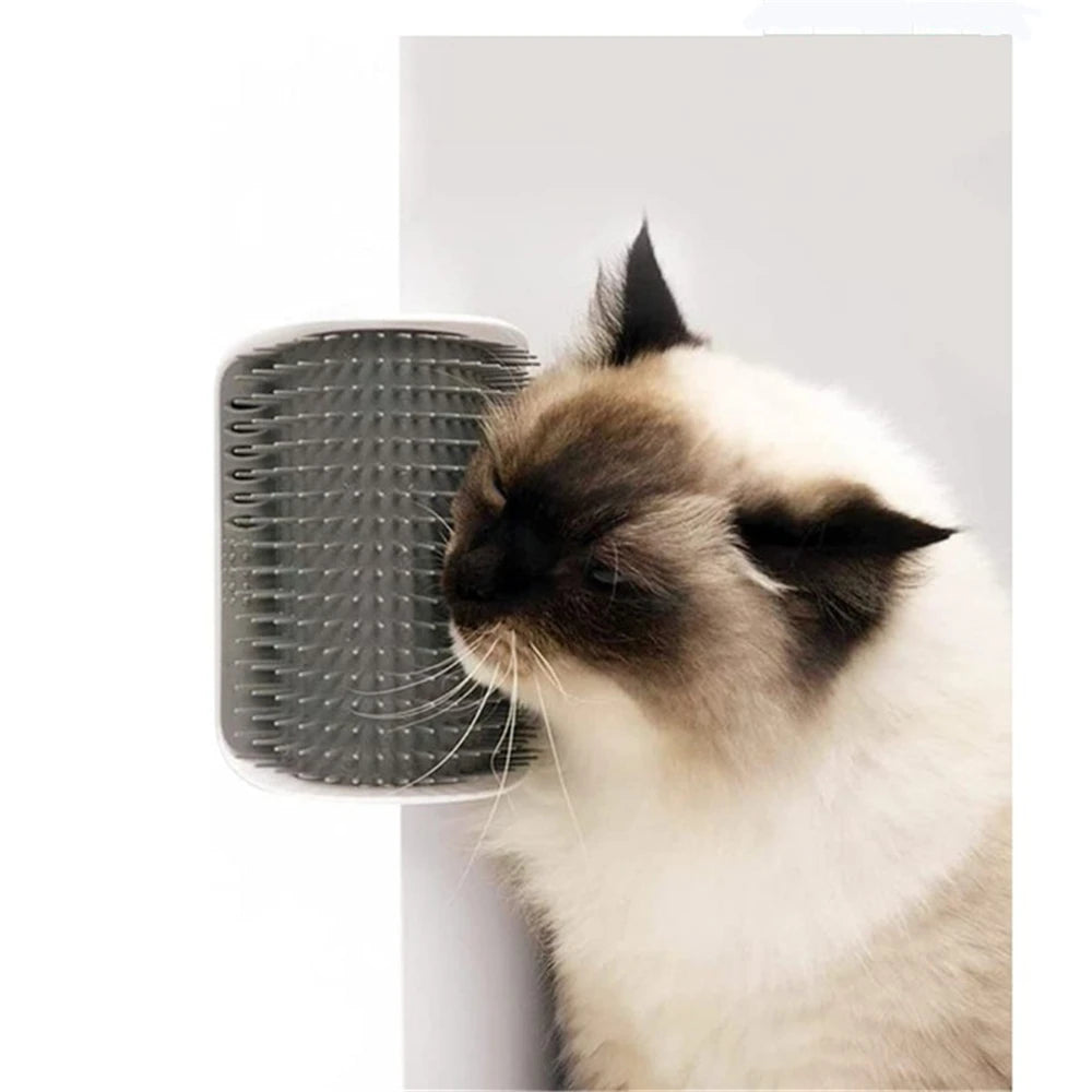 1PC Cat Self Groomer With Catnip Cats Wall Corner Massage Comb Brush Rubs The Face With A Tickling Soft Comb Pet Grooming Supply