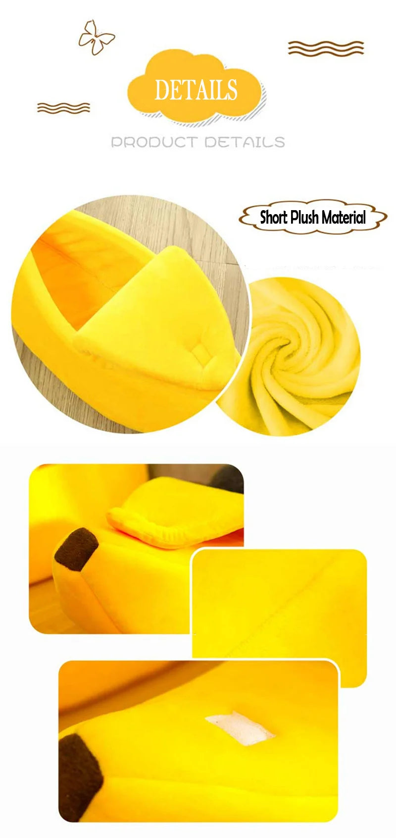 Banana Shaped Pet Bedding Comfortable Cat Nest Mat Winter Cushion Warm Soft Funny Kitten Sleeping Bag Cute Cozy Dog Accessories