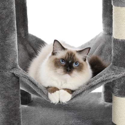 Luxury Pet Cat Tree House Condo Furniture Multi-Layer Cat Tower with Ladder Natural Sisal Scratching Post Climbing Jumping Toy