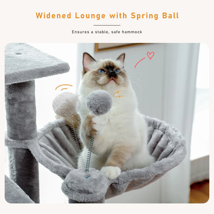 Luxury Pet Cat Tree House Condo Furniture Multi-Layer Cat Tower with Ladder Natural Sisal Scratching Post Climbing Jumping Toy