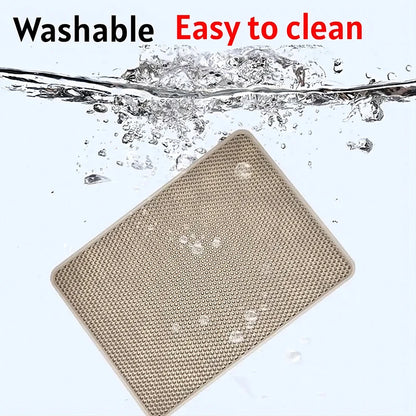 Cat Litter Mat Double Layer Waterproof Urine Proof Trapping Mat Easy to Clean Non-Slip Toilet Pad Cat Scratch Pad Large Foot Pad