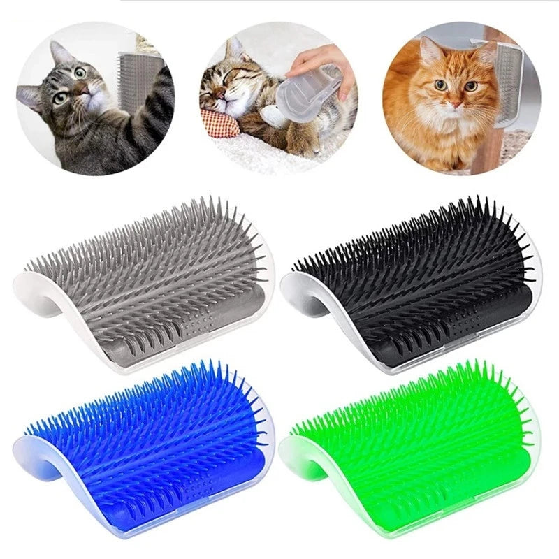 1PC Cat Self Groomer With Catnip Cats Wall Corner Massage Comb Brush Rubs The Face With A Tickling Soft Comb Pet Grooming Supply