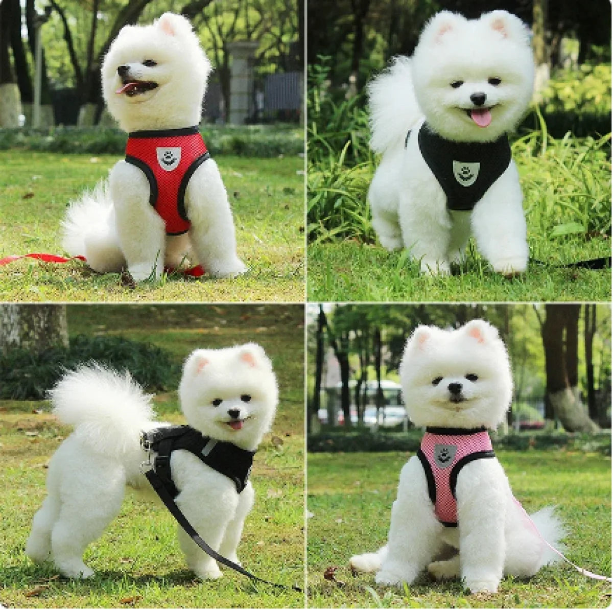 Dog Harnesses Leash Mesh Cloth Collars Puppy Breathable Reflective Anti-break Lead Dog Rope Adjustable Pet Supplies Bulldog