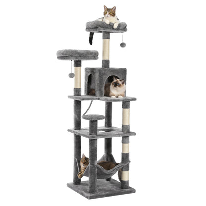 Luxury Pet Cat Tree House Condo Furniture Multi-Layer Cat Tower with Ladder Natural Sisal Scratching Post Climbing Jumping Toy