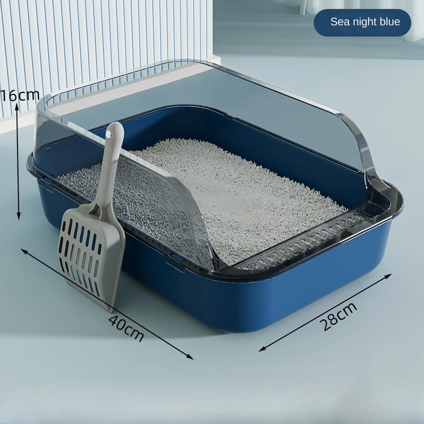 Open Cat Litter Box Can Be Pulled Closed/Semi Closed Splashproof Easy Cleaning Installation Cat Toilet Cleaning Cats Litter Pan