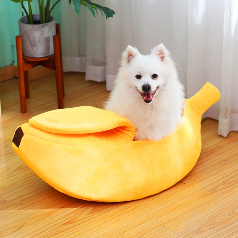 Banana Shaped Pet Bedding Comfortable Cat Nest Mat Winter Cushion Warm Soft Funny Kitten Sleeping Bag Cute Cozy Dog Accessories