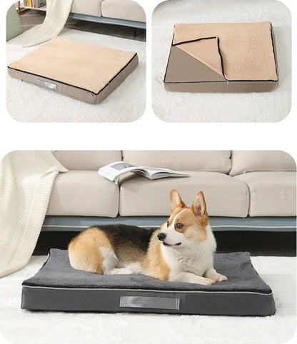 Big Pet Bed Plush Memory Foam Dog Bed for Large Dog Removable Washable Dog Mattress Pet Mat Nonslip Egg Kennel Pad Cat Sofa