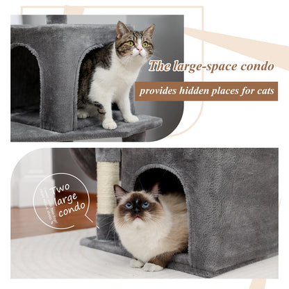 Luxury Pet Cat Tree House Condo Furniture Multi-Layer Cat Tower with Ladder Natural Sisal Scratching Post Climbing Jumping Toy