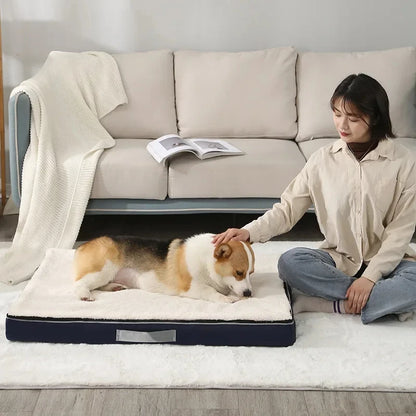 Big Pet Bed Plush Memory Foam Dog Bed for Large Dog Removable Washable Dog Mattress Pet Mat Nonslip Egg Kennel Pad Cat Sofa