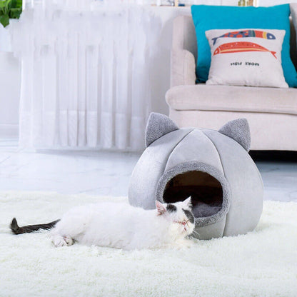 Pet Tent Cave Bed for Cats Small Dogs Self-Warming Cat Tent Bed Cat Hut Comfortable Pet Sleeping Bed