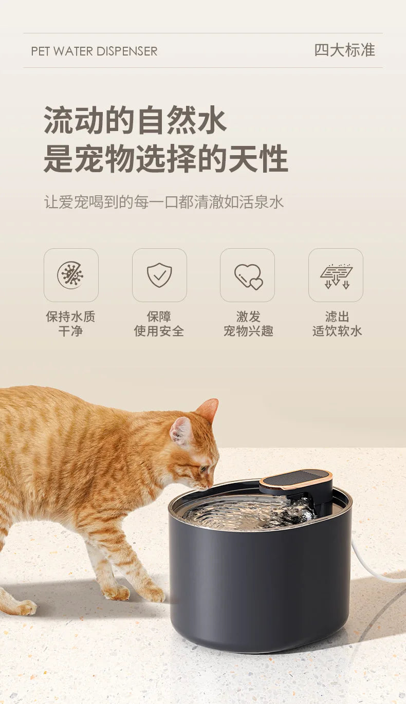 Cat Automatic Water Fountain 3L Silent Drinking Fountain LED Light USB Charge Electric Pet Feeder Bowl Dispenser Filter