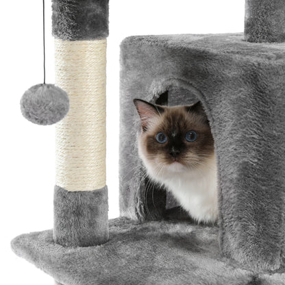 Luxury Pet Cat Tree House Condo Furniture Multi-Layer Cat Tower with Ladder Natural Sisal Scratching Post Climbing Jumping Toy