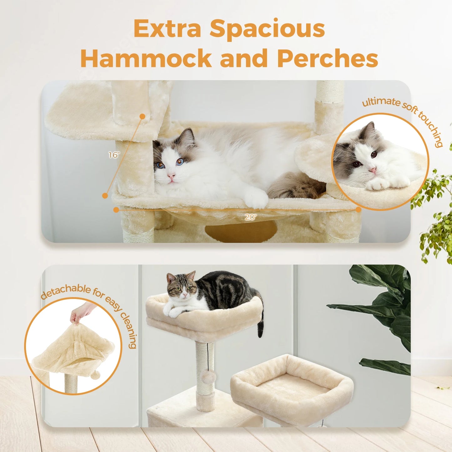 Luxury Pet Cat Tree House Condo Furniture Multi-Layer Cat Tower with Ladder Natural Sisal Scratching Post Climbing Jumping Toy