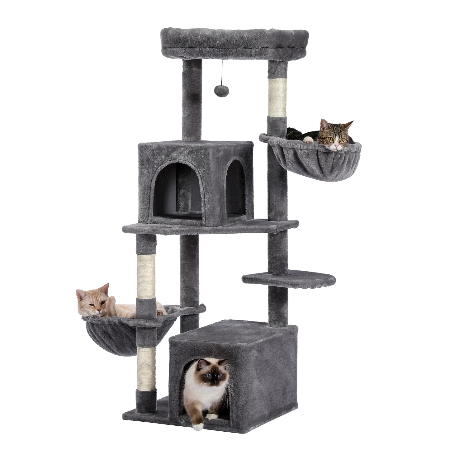 Luxury Pet Cat Tree House Condo Furniture Multi-Layer Cat Tower with Ladder Natural Sisal Scratching Post Climbing Jumping Toy