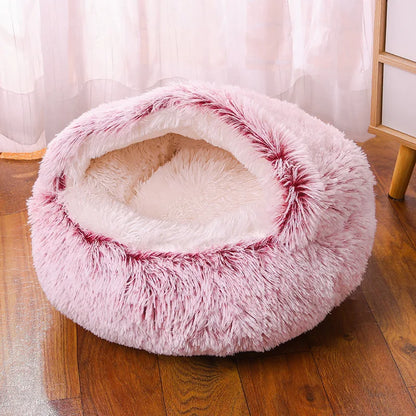 Pet Nest Warm Winter with Cover Pet Pad Anti-Kick with Quilt Dog House Semi-Closed Soft Half Bag Cat Nest, Cat Accessories Warm