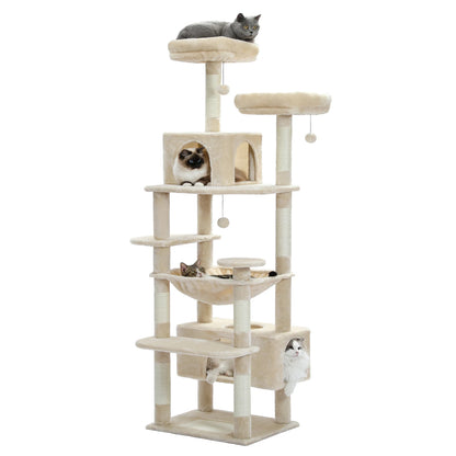 Luxury Pet Cat Tree House Condo Furniture Multi-Layer Cat Tower with Ladder Natural Sisal Scratching Post Climbing Jumping Toy