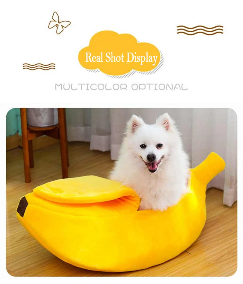 Banana Shaped Pet Bedding Comfortable Cat Nest Mat Winter Cushion Warm Soft Funny Kitten Sleeping Bag Cute Cozy Dog Accessories