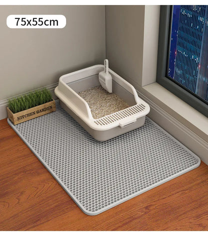 Cat Litter Mat Double Layer Waterproof Urine Proof Trapping Mat Easy to Clean Non-Slip Toilet Pad Cat Scratch Pad Large Foot Pad