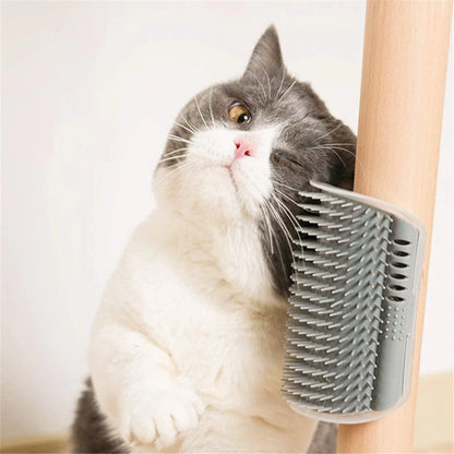 1PC Cat Self Groomer With Catnip Cats Wall Corner Massage Comb Brush Rubs The Face With A Tickling Soft Comb Pet Grooming Supply