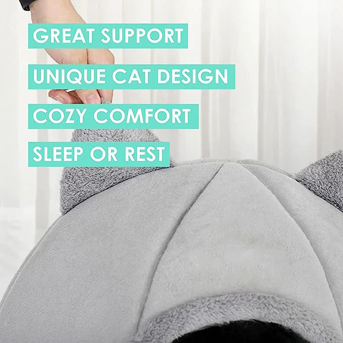 Pet Tent Cave Bed for Cats Small Dogs Self-Warming Cat Tent Bed Cat Hut Comfortable Pet Sleeping Bed