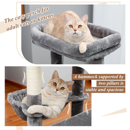 Luxury Pet Cat Tree House Condo Furniture Multi-Layer Cat Tower with Ladder Natural Sisal Scratching Post Climbing Jumping Toy