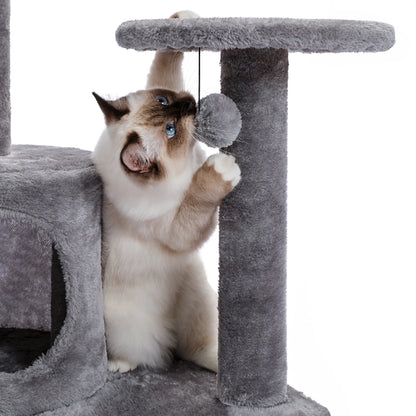 Luxury Pet Cat Tree House Condo Furniture Multi-Layer Cat Tower with Ladder Natural Sisal Scratching Post Climbing Jumping Toy