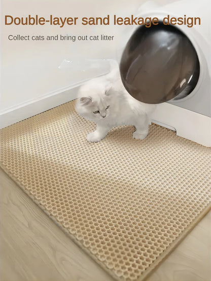 Cat Litter Mat Double Layer Waterproof Urine Proof Trapping Mat Easy to Clean Non-Slip Toilet Pad Cat Scratch Pad Large Foot Pad