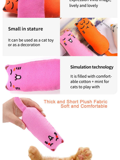 Catnip Toys Cute Thumb Plush Pillow Teeth Grinding Bite-resistant Teasing Relaxation Cat Chew Toy Pet Accessories