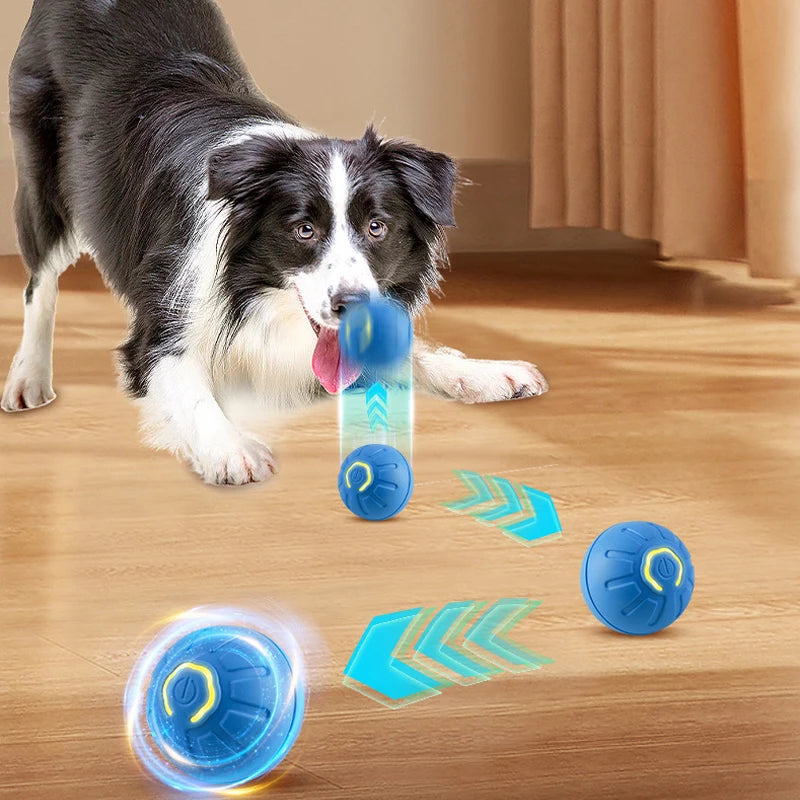 Automatic Moving Dog Toy Ball Smart USB Jumping Rotating Interactive Dog Chew Toy Ball for Puppy Ball Toys