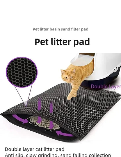 Pet litter mat non-slip mat washable cat mat pet supplies waterproof double layer pet litter mat