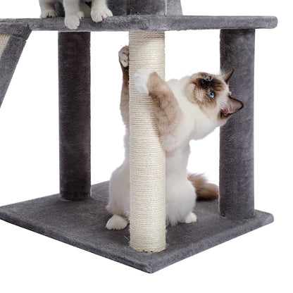 Luxury Pet Cat Tree House Condo Furniture Multi-Layer Cat Tower with Ladder Natural Sisal Scratching Post Climbing Jumping Toy