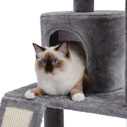 Luxury Pet Cat Tree House Condo Furniture Multi-Layer Cat Tower with Ladder Natural Sisal Scratching Post Climbing Jumping Toy