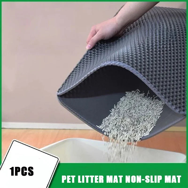 Pet litter mat non-slip mat washable cat mat pet supplies waterproof double layer pet litter mat