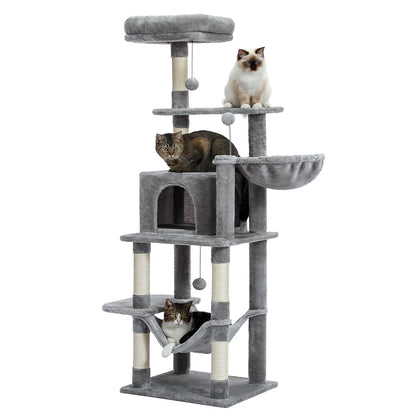 Luxury Pet Cat Tree House Condo Furniture Multi-Layer Cat Tower with Ladder Natural Sisal Scratching Post Climbing Jumping Toy