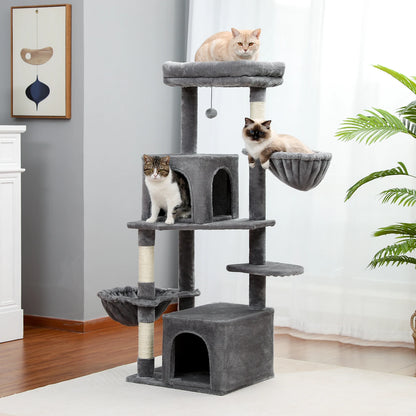 Luxury Pet Cat Tree House Condo Furniture Multi-Layer Cat Tower with Ladder Natural Sisal Scratching Post Climbing Jumping Toy